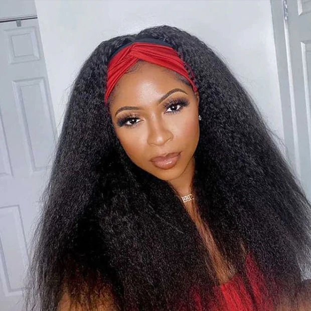 $100 Off Headband Wigs Kinky Straight Human Hair Glueless Wigs For Women - Image 4