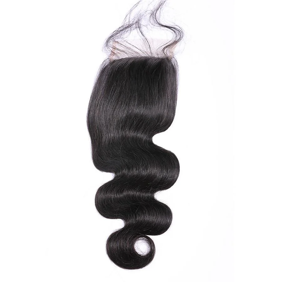 VSHOW HAIR 100% Virgin Human Hair Body Wave 4x4 Lace Closure Natural Black - Image 5