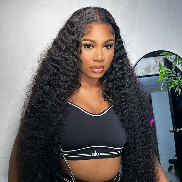 $100 Off Bleached Knots Deep Curly Wear Go Glueless Human Hair Wigs 10x6 Pre-cut HD Lace Wigs - Image 3
