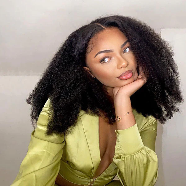 24 Hours Ship Out Afro Curly Wear Go Wig Glueless Human Hair Wigs Pre Cut HD Lace - Image 3