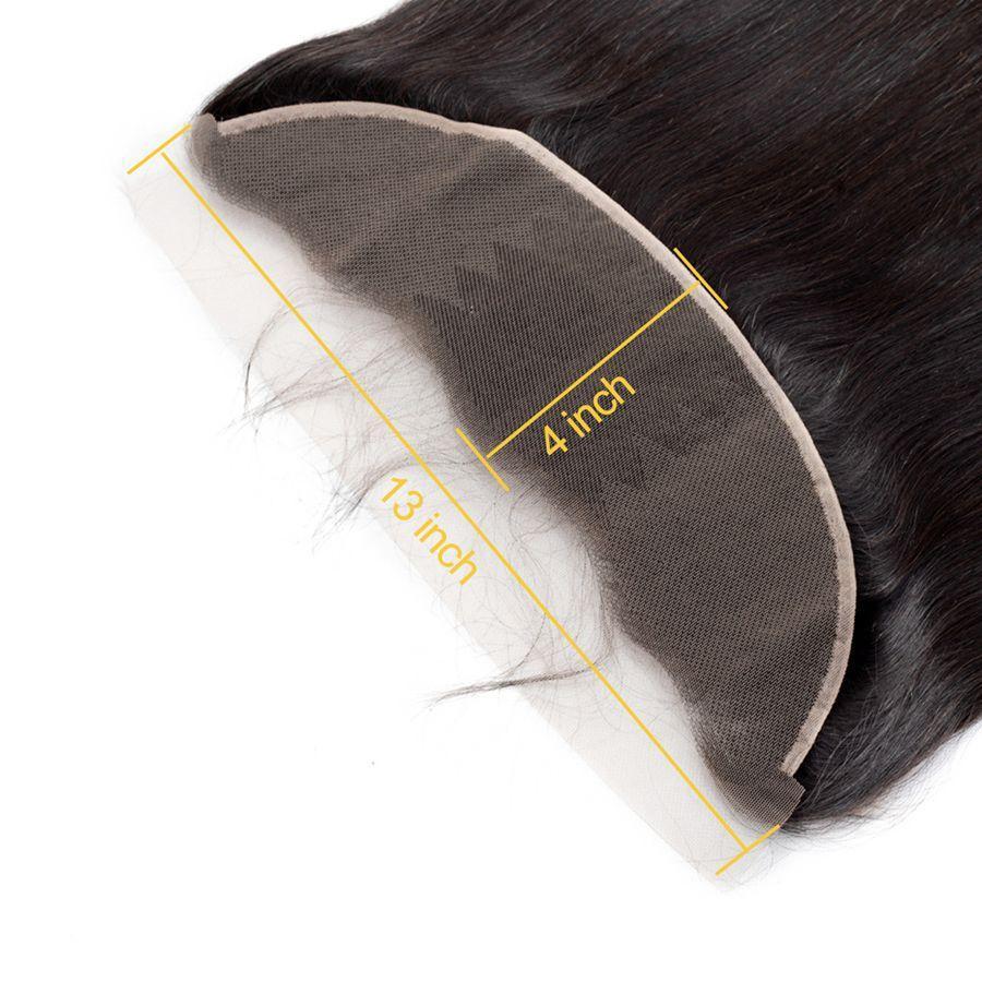 VSHOW HAIR Premium 9A Peruvian Human Virgin Hair Straight 3 Bundles with Pre Plucked 13x4 Frontal Natural Black - Image 10