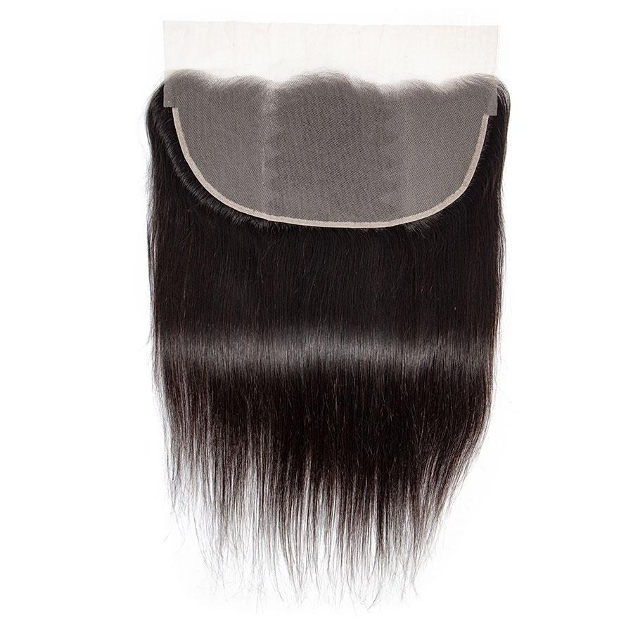 VSHOW HAIR Premium 9A Peruvian Human Virgin Hair Straight 3 Bundles with Pre Plucked 13x4 Frontal Natural Black - Image 4