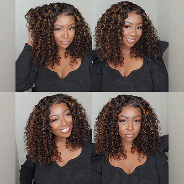 VSHOW Balayage Highlight Ombre Brown Water Wave Wear Go Glueless Wigs For Black Women - Image 3