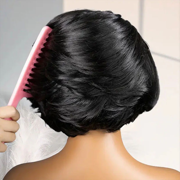 Vshow Pre Styled Straight Human Hair Blow Out Cut Bob Wig 7x5 Larger Lace Wear Go Glueless Wig Pre Cut HD Lace Wigs For Women Beginner Friendly - Image 3