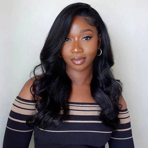 [C Part Design] Bleached Knots Body Wave Wear Go Glueless Wigs Pre Cut Lace Wigs With Drawstring 180% Density Layered Cut Body Wave Wigs For Women - Image 3