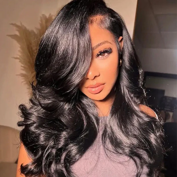 [C Part Design] Bleached Knots Body Wave Wear Go Glueless Wigs Pre Cut Lace Wigs With Drawstring 180% Density Layered Cut Body Wave Wigs For Women - Image 4