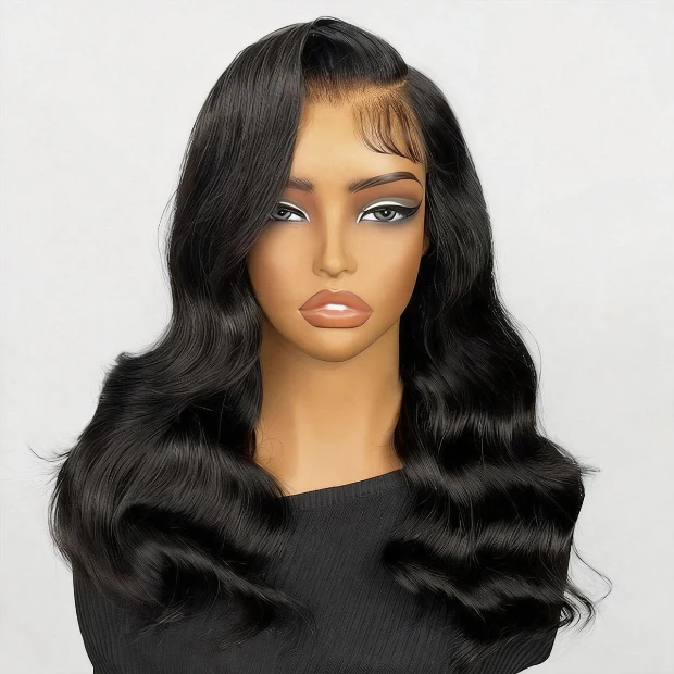 [C Part Design] Bleached Knots Body Wave Wear Go Glueless Wigs Pre Cut Lace Wigs With Drawstring 180% Density Layered Cut Body Wave Wigs For Women - Image 5