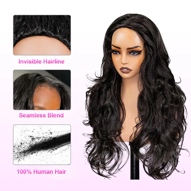 Vshow Butterfly Cut Yaki Body V Part Wigs With Drawstring 100% Human Hair Wigs - Image 6