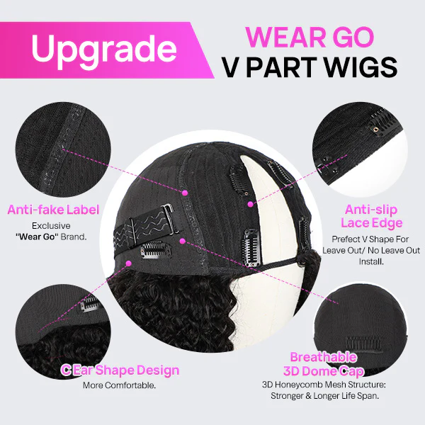 Vshow Butterfly Cut Yaki Body V Part Wigs With Drawstring 100% Human Hair Wigs - Image 9