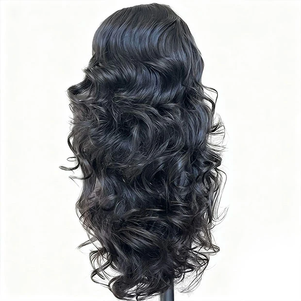 Vshow 9x6 T Part Lace Layered Yaki Body Human Hair Wigs Butterfly Cut Body Wave Wear Go Glueless Wigs - Image 4