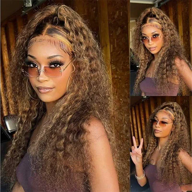 Vshow Water Wave Ombre Highlight Water Wave Human Hair Wear Go Wigs 360 Lace Frontal Wigs With Bleached Knots - Image 3