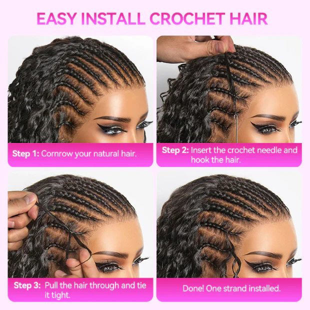 Afro Curly Crochet Human Hair For Braid Pre Separated Knotless Hair Extensions Reuseable Feather Crochet Hair - Image 7