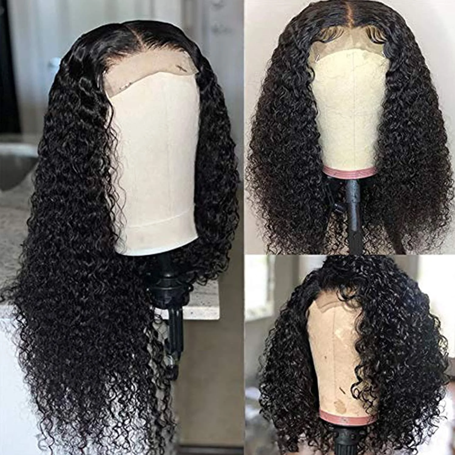 VSHOW 4x4 Kinky Curly Lace Closure Wig 100% Human Hair Small Curly Closure Wig - Image 4