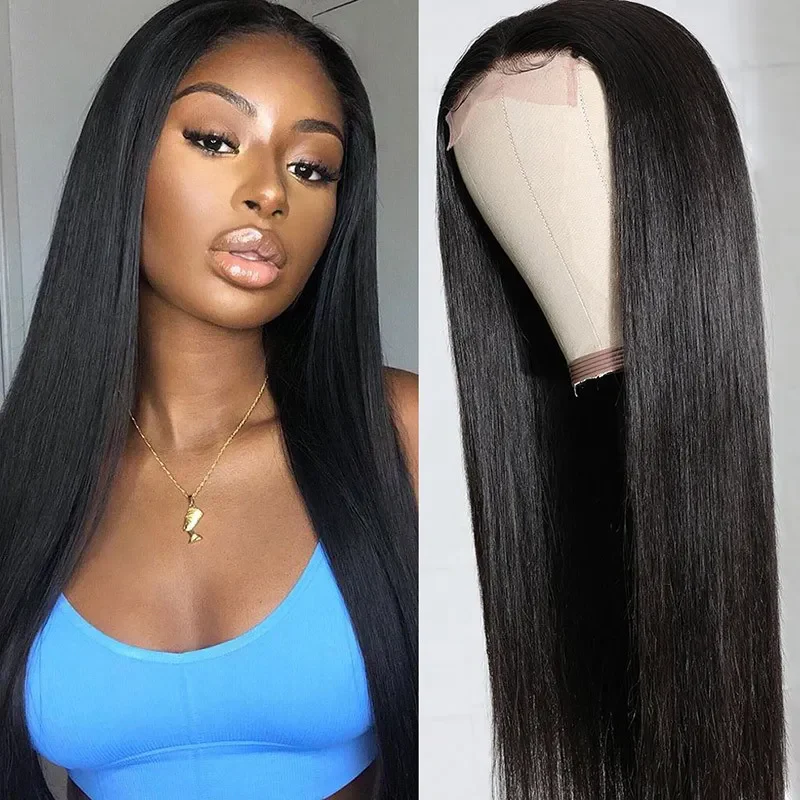 VSHOW Straight Human Hair 4x4 Lace Closure Wigs Natural Black - Image 4