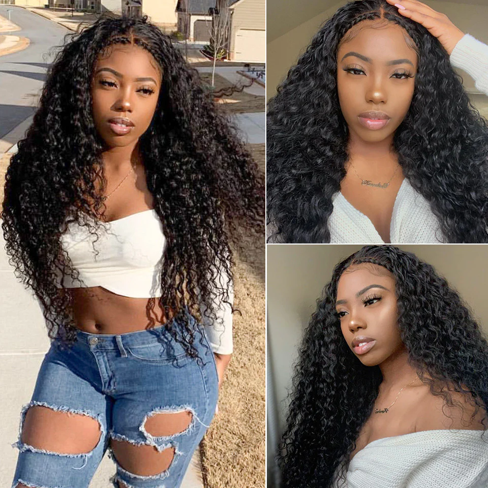 VSHOW HAIR Premium Deep Wave Human Hair 5x5 Lace Closure Wigs Natural Black - Image 4