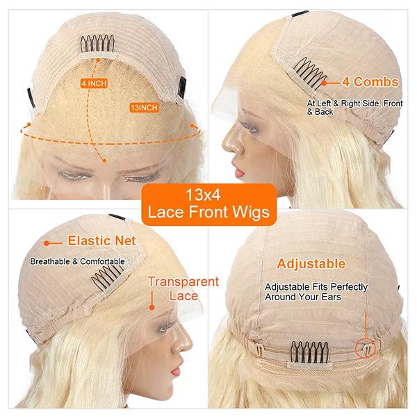 VSHOW Lace Front Kinky Curly Wig Human Hair Wigs 613 Honey Blonde Pre Plucked Wigs - Image 7