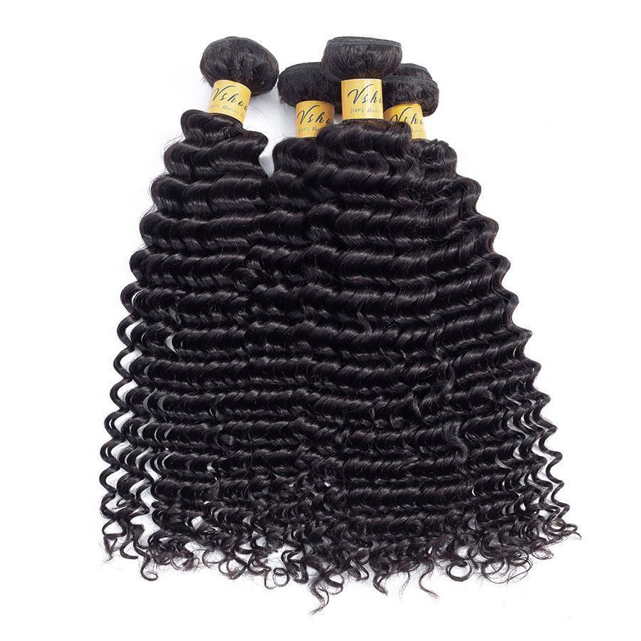 VSHOW HAIR Premium 9A Brazilian Virgin Human Hair Deep Wave 3 or 4 Bundles with Closure Popular Sizes - Image 5