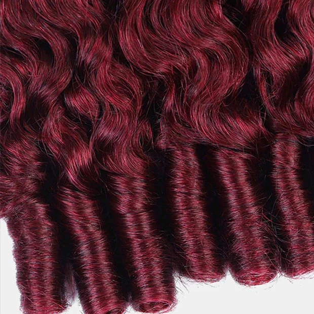 Vshow 99J Burgundy Burmese Curly Hair Wear Go Glueless Human Hair Wigs 10x6 Pre Cut Lace Front Wig - Image 6