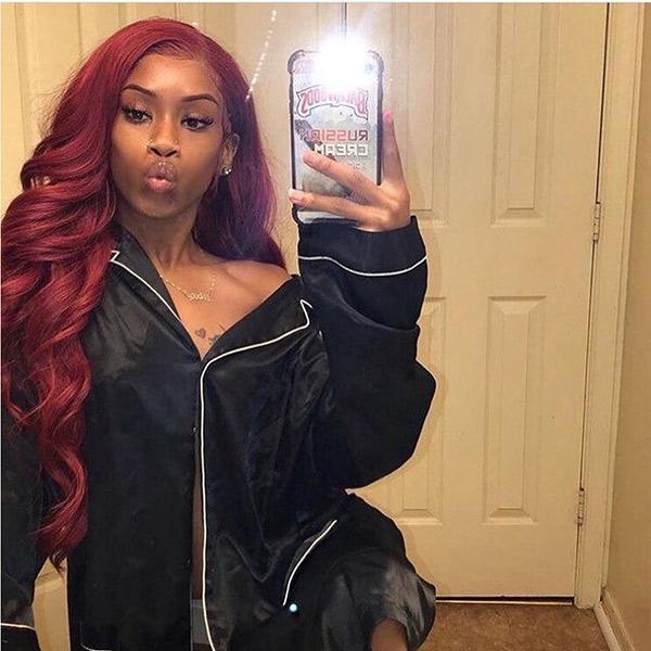 VSHOW Burgundy Dark Red Hair Body Wave Wig 99j Hair Color Human Hair Wigs Near Me - Image 3