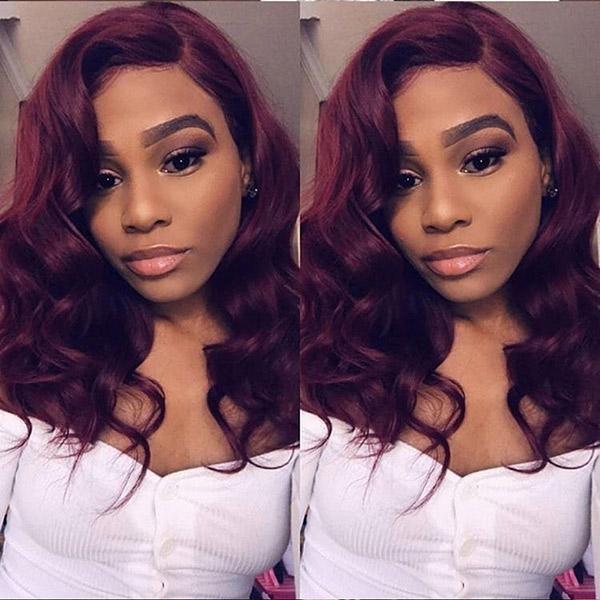 VSHOW Burgundy Dark Red Hair Body Wave Wig 99j Hair Color Human Hair Wigs Near Me - Image 5