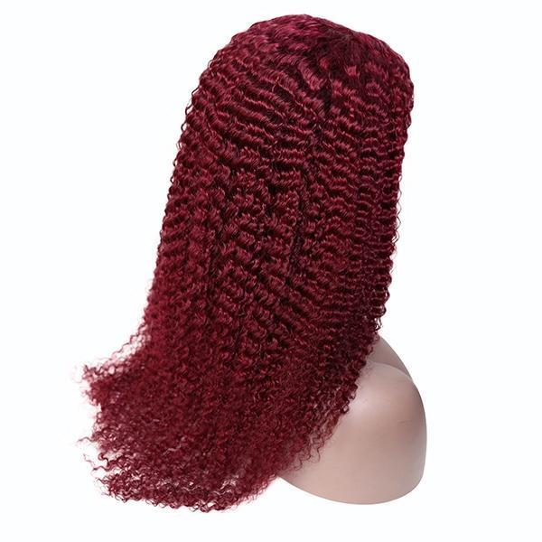 VSHOW HAIR Red 99j Burgundy Curly Hair Lace Front Wigs Lace Closure Wigs Kinky Curly Hair - Image 6