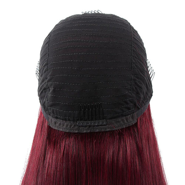 VSHOW HAIR Premium Burgundy 99J Straight Hair Headband Wigs 180% Density Glueless None Lace Wig - Image 6
