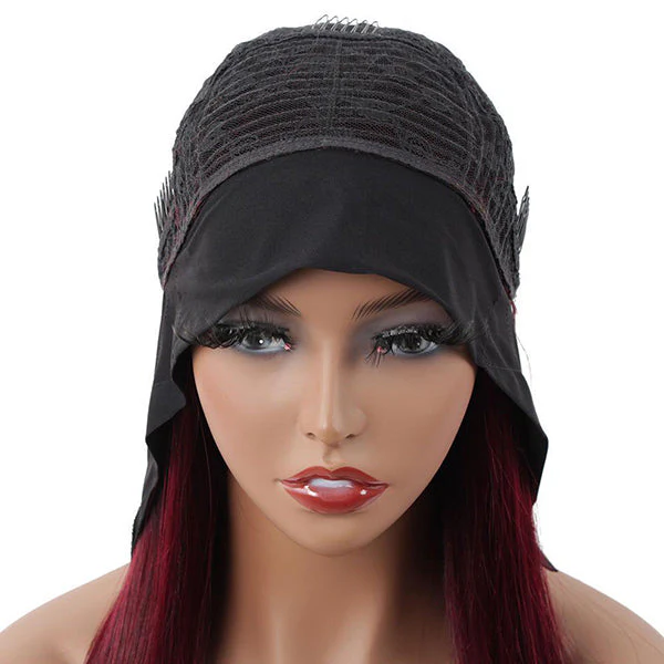 VSHOW HAIR Premium Burgundy 99J Straight Hair Headband Wigs 180% Density Glueless None Lace Wig - Image 7