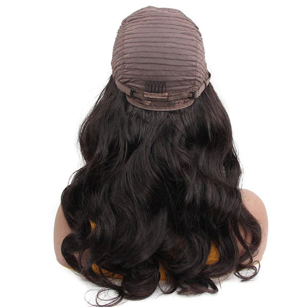 VSHOW Long Curly Body Wave Human Hair None Lace Wigs with Bangs - Image 6