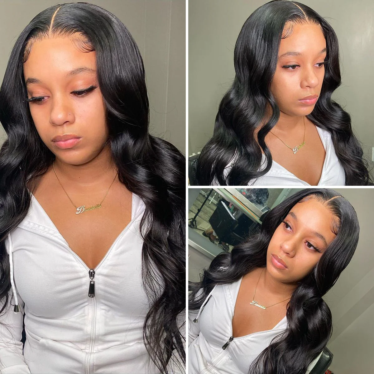 VSHOW Body Wave Human Hair 5x5 Lace Closure Wigs Natural Black Pre Plucked with Baby Hair - Image 6