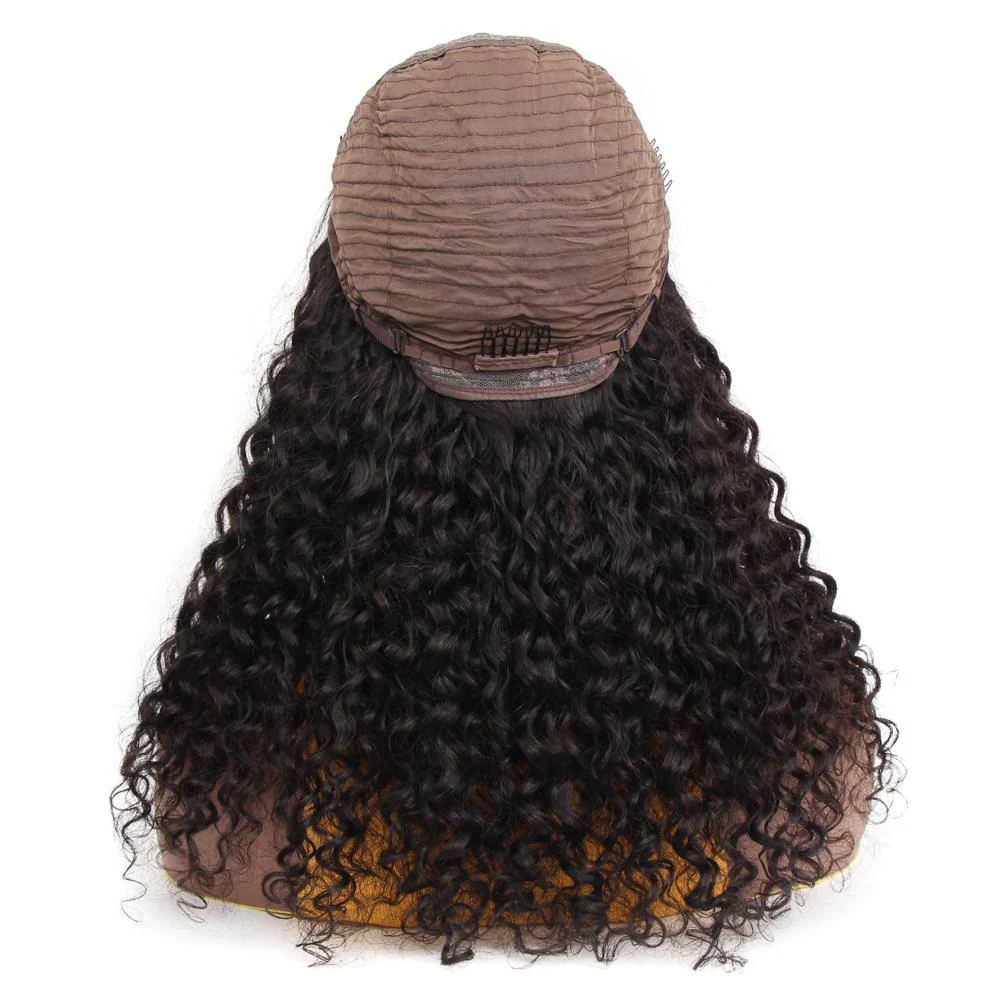 VSHOW HAIR Curly Style Water Wave Human Hair U Part Wigs Natural Black - Image 5