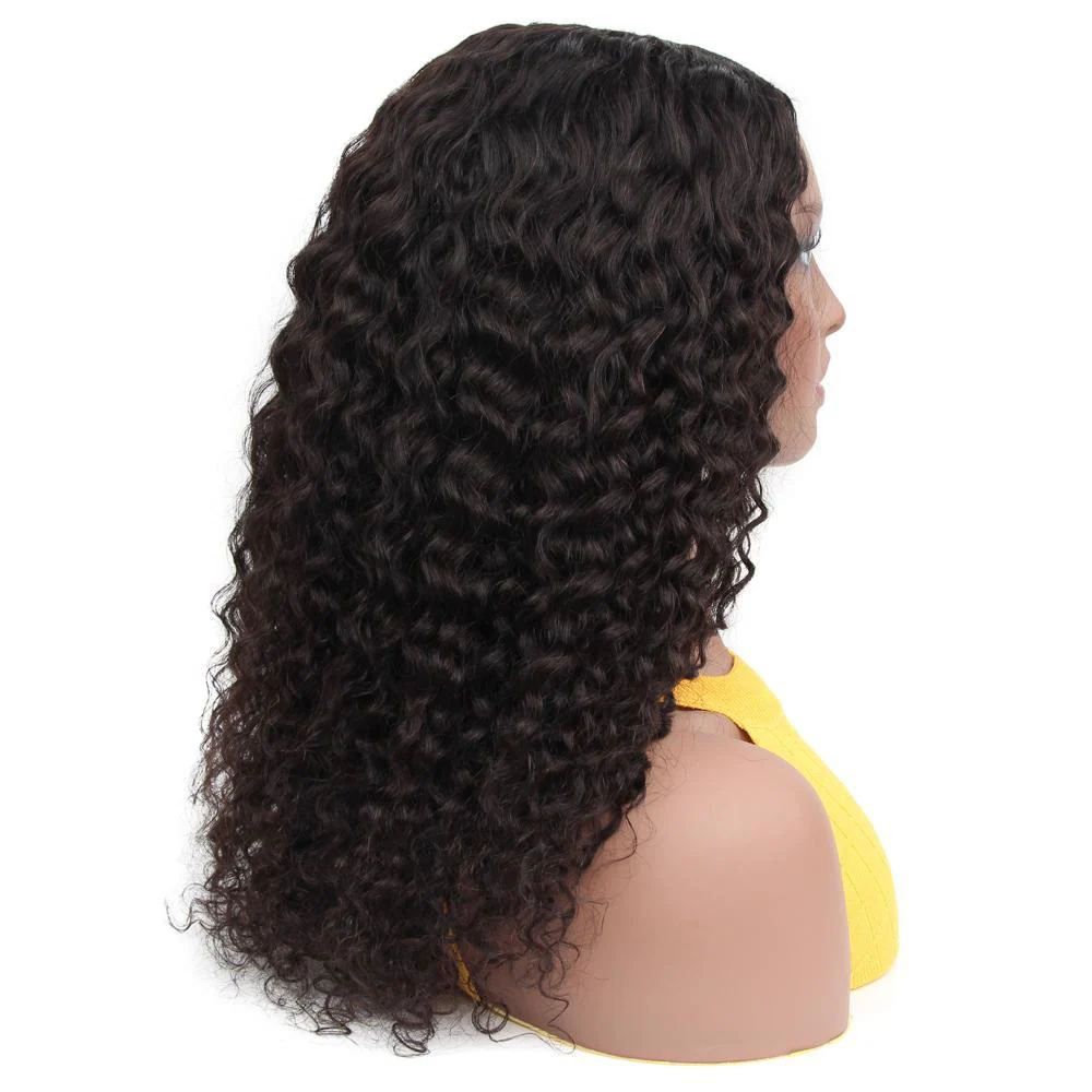 VSHOW HAIR Curly Style Water Wave Human Hair U Part Wigs Natural Black - Image 7
