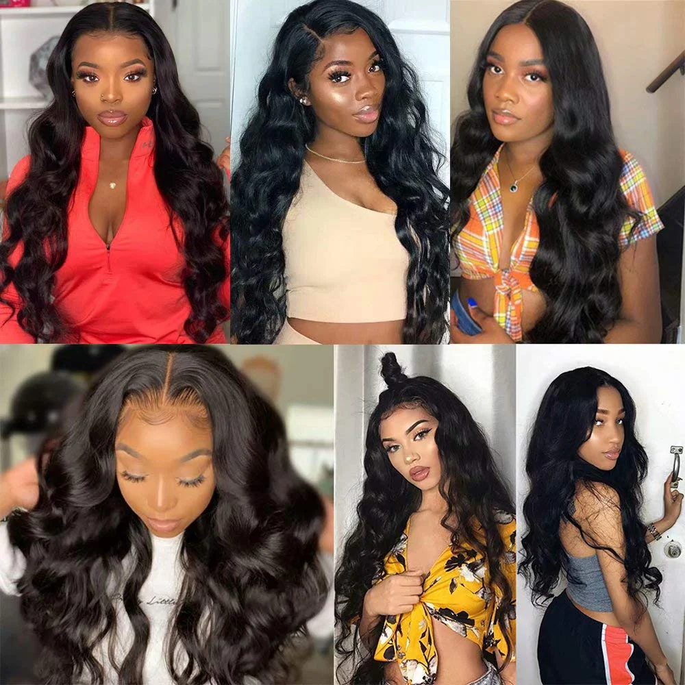 VSHOW Body Wave Wig Natural Hairline 4x4 Lace Closure Wigs Human Hair Wavy Lace Frontal Wigs - Image 5