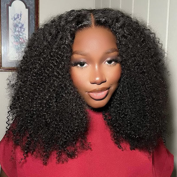 VSHOW 360 Lace Wigs Afro Curly Human Hair Pre Cut Lace Wigs Bleached Knots Wear Go Wigs - Image 3