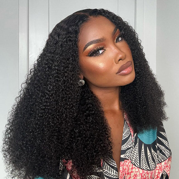 VSHOW 360 Lace Wigs Afro Curly Human Hair Pre Cut Lace Wigs Bleached Knots Wear Go Wigs - Image 4