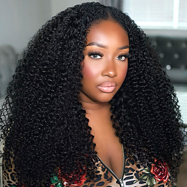 VSHOW 360 Lace Wigs Afro Curly Human Hair Pre Cut Lace Wigs Bleached Knots Wear Go Wigs - Image 5