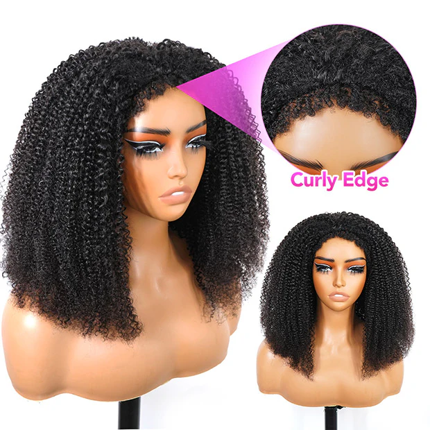 Vshow Drawstring Afro Curly 3 in 1 Half Wigs With 4C Hairline Natural Blend Half Human Hair Wigs For Women - Image 6