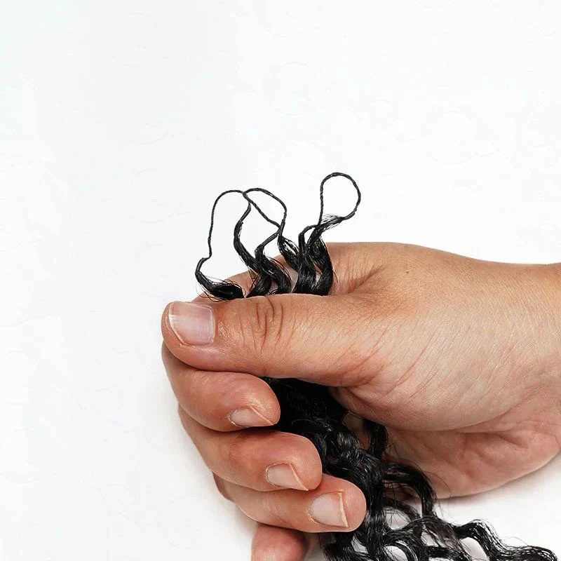 Afro Curly Crochet Human Hair For Braid Pre Separated Knotless Hair Extensions Reuseable Feather Crochet Hair - Image 2