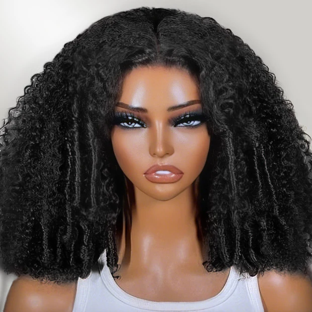 Vshow Layered Cut Afro Curly Wig With Finger Curly At Side 7x5 Pre Cut Lace Wear Go Glueless Wigs - Image 3