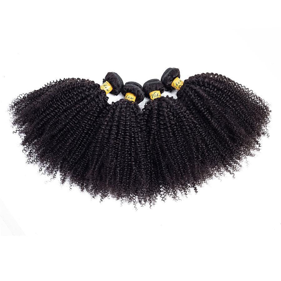VSHOW HAIR Premium 9A Mongolian Virgin Human Hair Afro Curly 3 or 4 Bundles with Closure Popular Sizes - Image 3