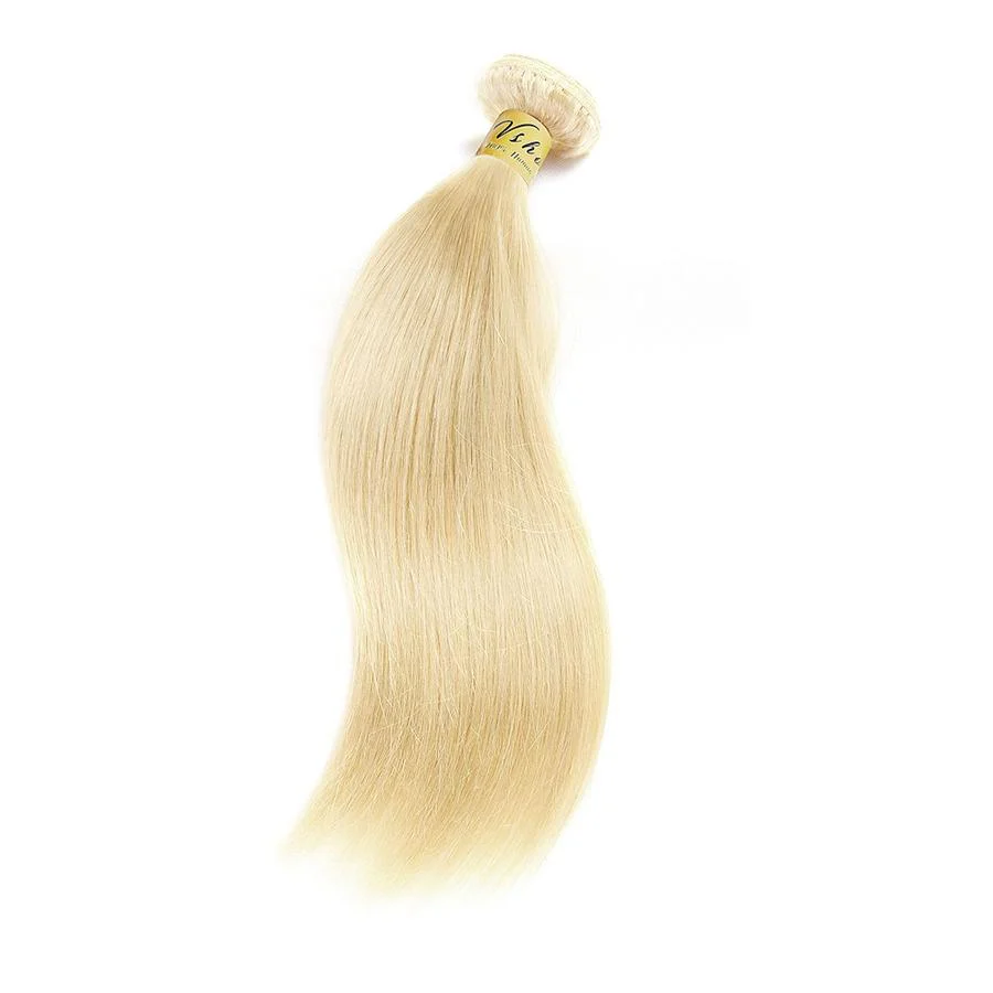 VSHOW HAIR Human Virgin Hair #613 Blonde Straight 3 or 4 Bundles with Closure - Image 4