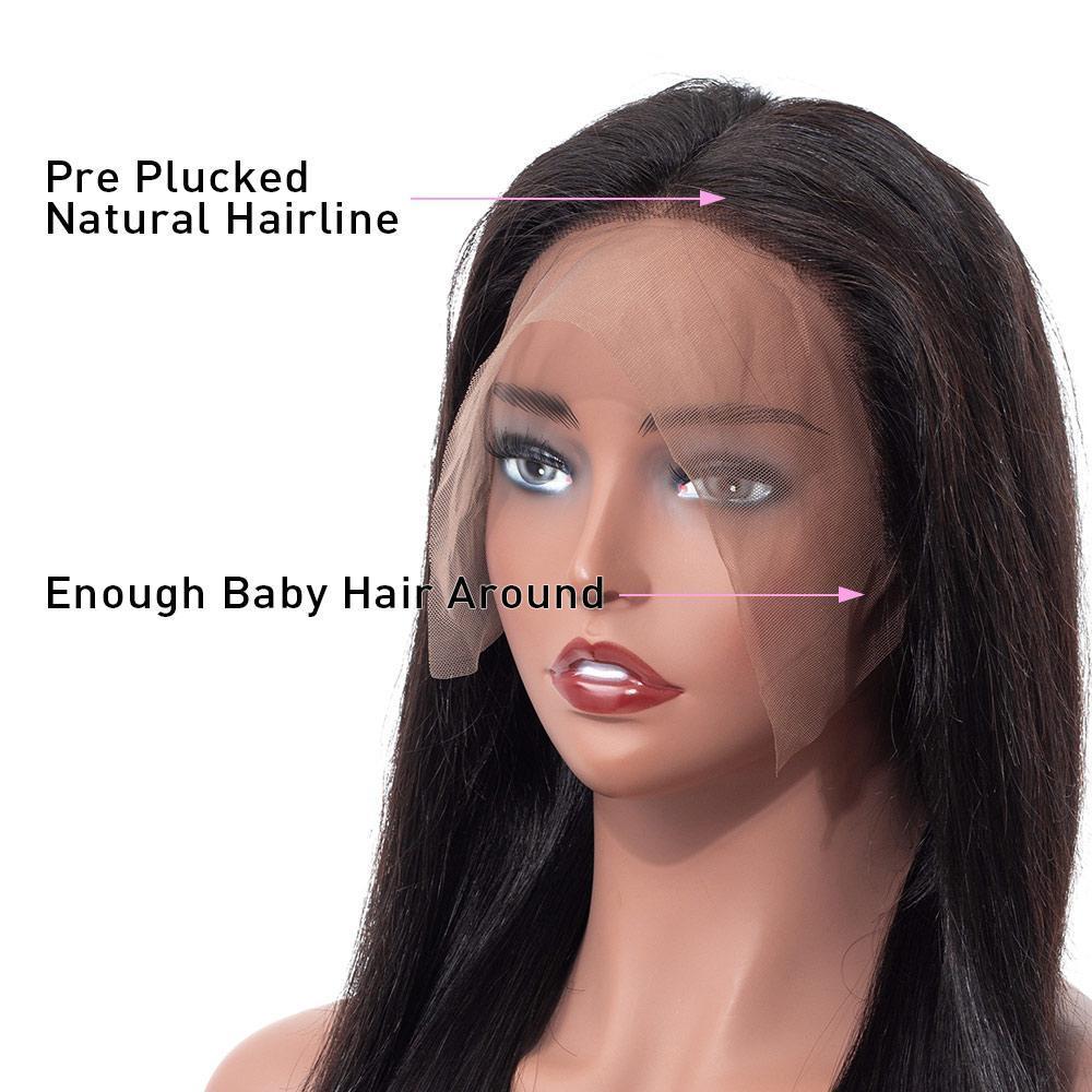 VSHOW Straight Human Hair Full Lace Wigs Natural Black - Image 6