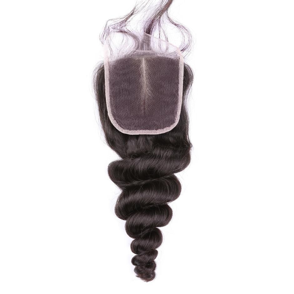 VSHOW HAIR 100% Virgin Human Hair Loose Wave 4x4 Lace Closure Natural Black - Image 3