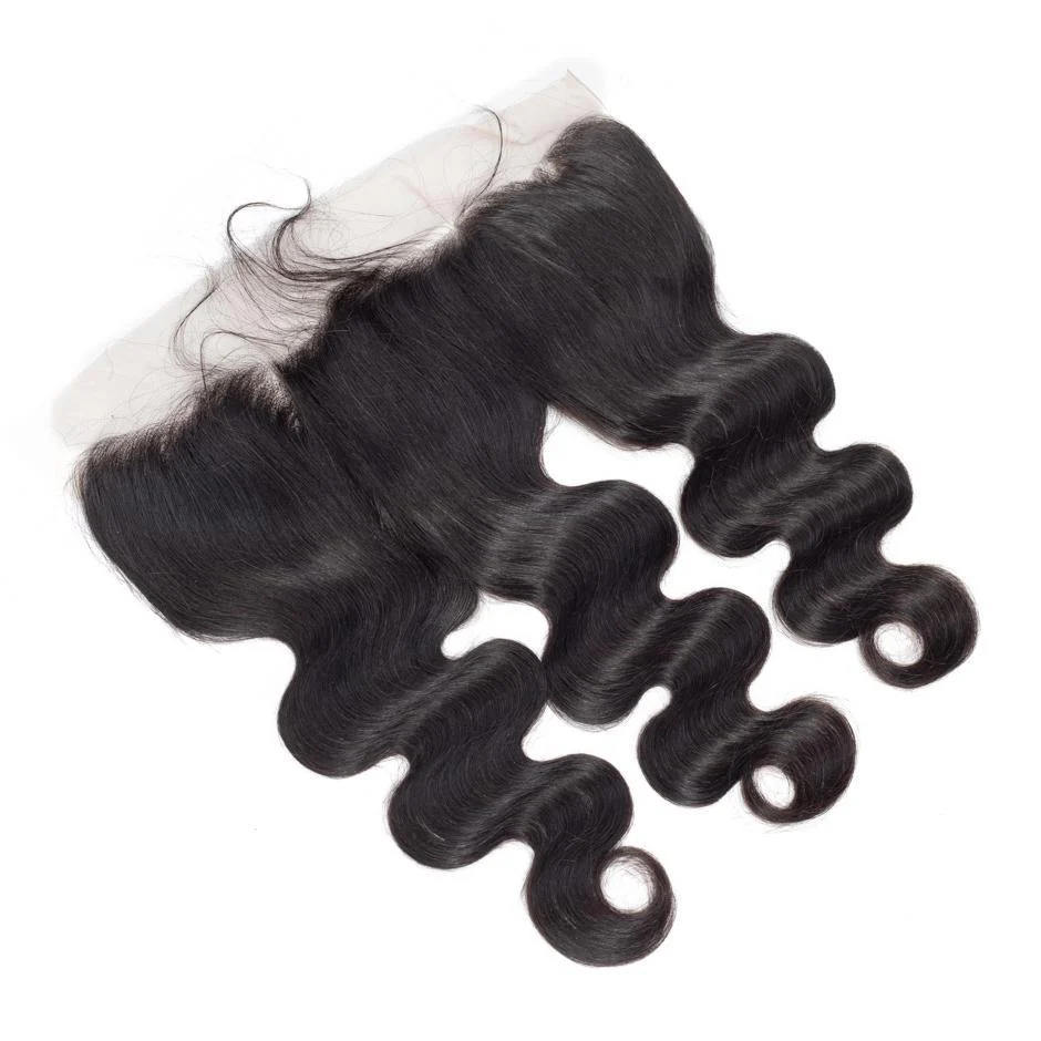 VSHOW HAIR 100% Virgin Human Hair Body Wave 13x4 Lace Frontal Natural Black - Image 4