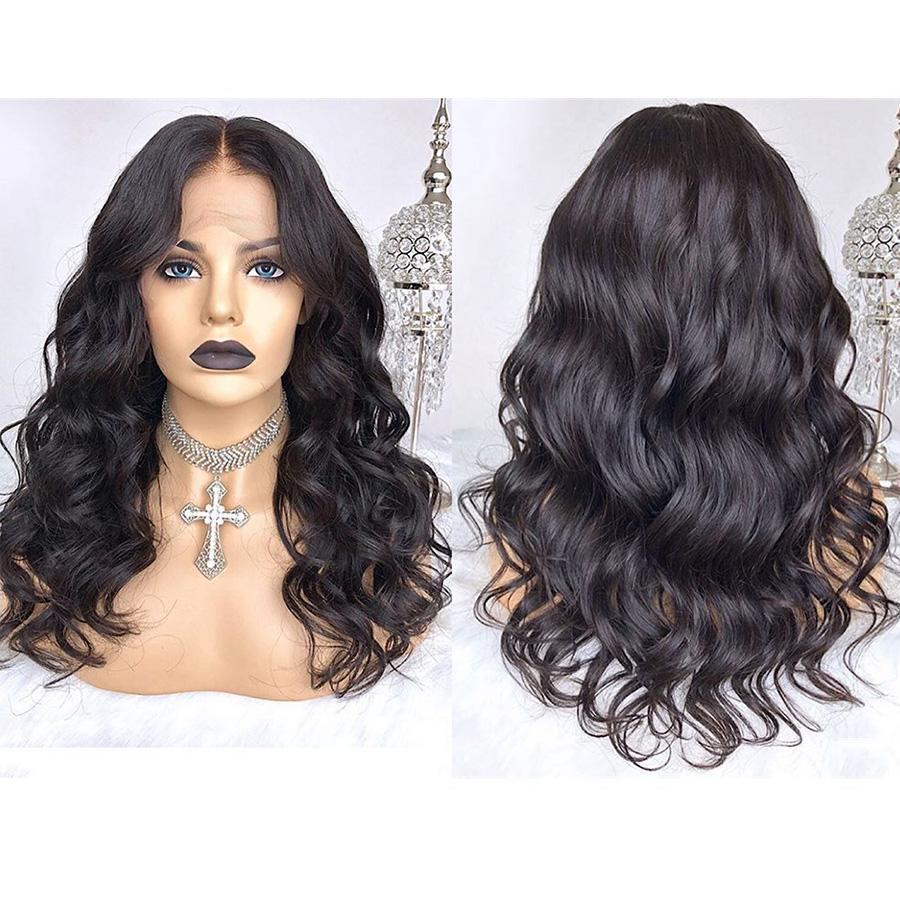 VSHOW Body Wave Human Hair 360 Lace Frontal Wigs Pre Plucked With Natural Hairline Natural Black - Image 3