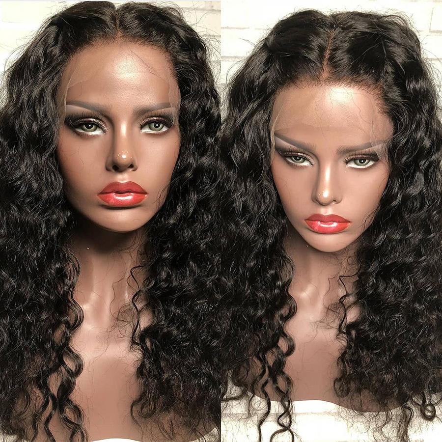 VSHOW Water Wave Human Hair 360 Lace Wigs Natural Black - Image 3