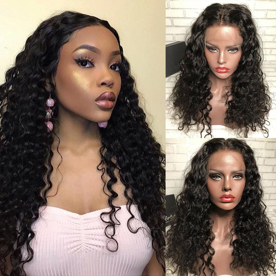 VSHOW Water Wave Human Hair 360 Lace Wigs Natural Black - Image 4