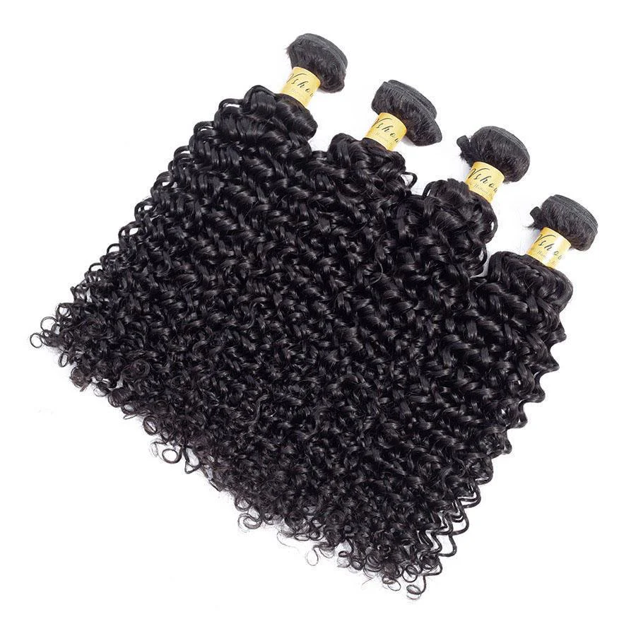 VSHOW HAIR Premium 9A Indian Human Virgin Hair Water Wave 4 Bundles with Pre Plucked Closure Deal Natural Black - Image 2