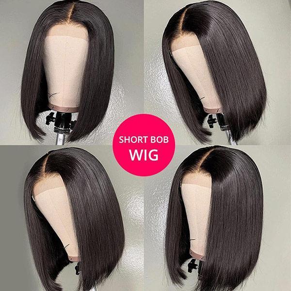 VSHOW Bob Straight Human Hair 4x4 Lace Wigs Short Wigs That Look Real - Image 3