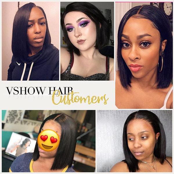VSHOW Bob Straight Human Hair 4x4 Lace Wigs Short Wigs That Look Real - Image 4