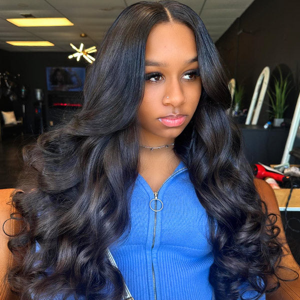 VSHOW Body Wave 360 Full Lace Frontal Wigs Bleached Knots Human Hair Wigs Snug Fit Invisible Drawstring - Image 5